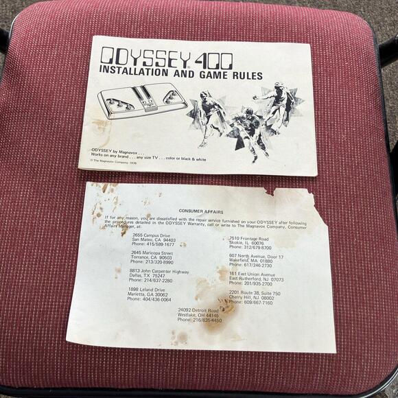 Odyssey 400 Magnavox Pong Consol 1976 Original Box MINT manual WORKING OEM POWER - Picture 11 of 12